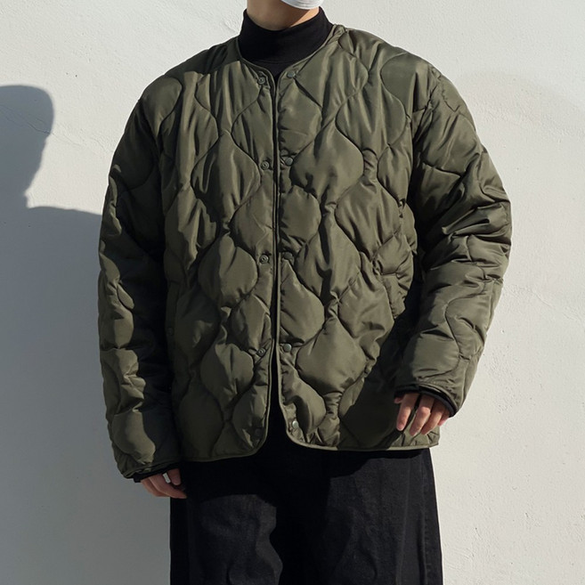 남자 퀄팅 누빔 오버핏 패딩 항아리 자켓 깔깔이 빅사이즈 겨울 아우터 내피