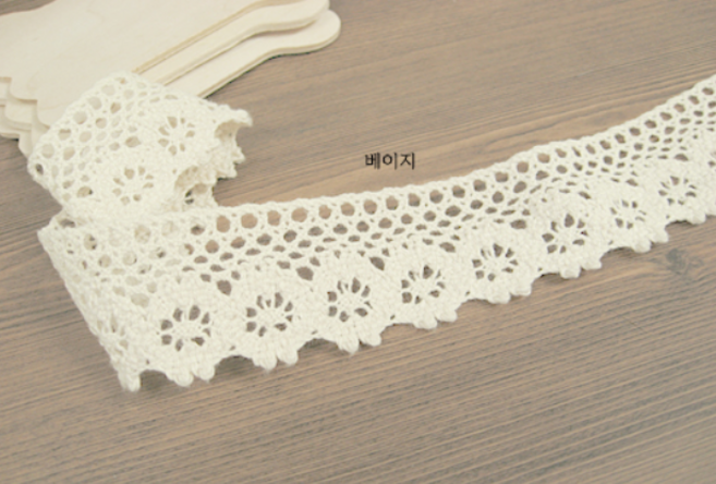 릴리패브릭 꽃가라대-베이지레이스, 1개