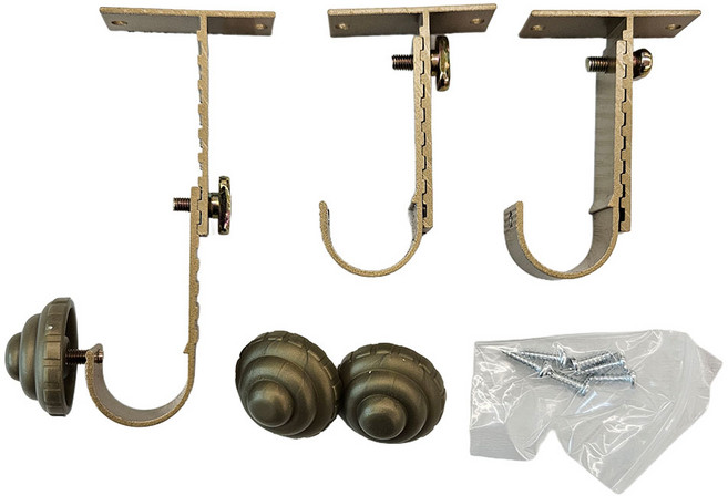 커블 커튼봉 조절브라켓, 1개, 알루미늄 브론즈 25mm