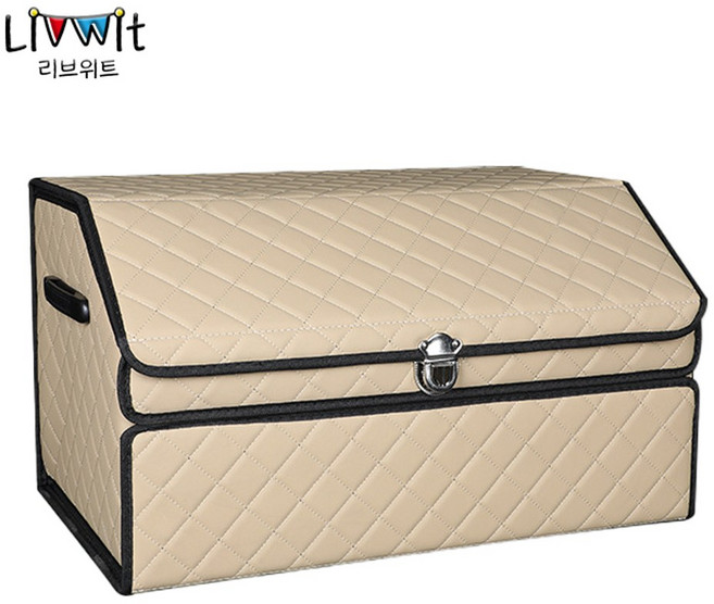 리브위트 2층 자동차 트렁크정리함 보관함, 베이지