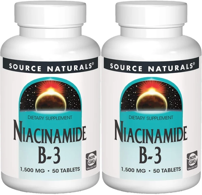 Source Naturals 소스내추럴스 니아신아마이드 B3 1500mg 테블릿, 2개, 50정 - 쿠팡