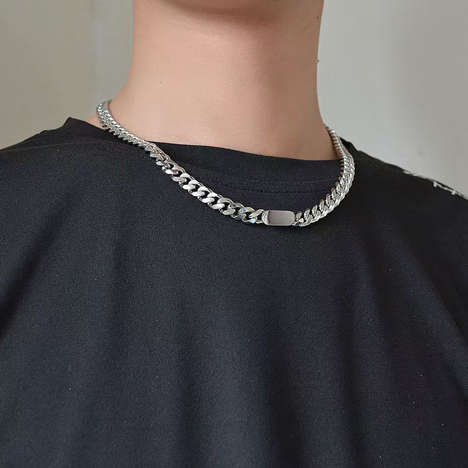 남성용 티타늄스틸 목걸이 알레르기 방지 탈색 방지 1P