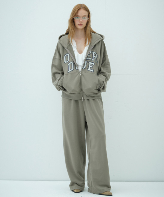 OVERDUEFLAIR TWO-WAY WIDE SWEAT PANTS_KHAKI