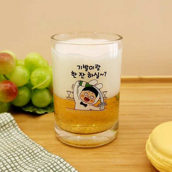 카톡 이모티콘 뽀야 심쿵 센스있는 선물 각인 미니 소맥잔, 1개