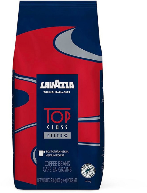 라바짜 최고급 필터로 통두 커피 미디엄 로스트 2.2LB 백 천연 아라비카 밀크 초콜릿 및 구운 헤이즐넛 아로마 노트, 1kg, 1개, 홀빈(분쇄안함)