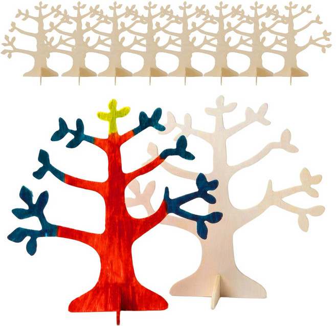 키득키득 나무 꾸미기 만들기 미술 놀이 우드 트리 장식 소품 10개, 단일