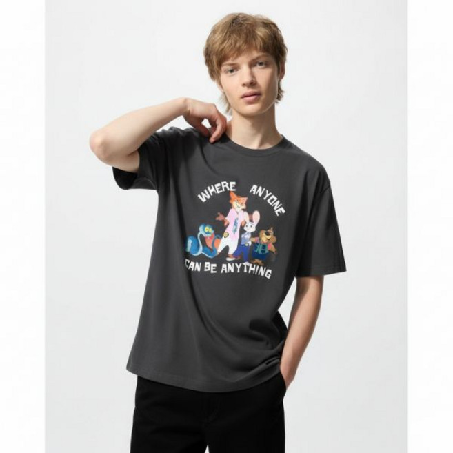 유니클로 남녀공용 그레이색상 주토피아 코튼 반팔티 no.1772237