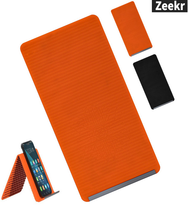 Zeekr 휴대용 접이식 실리콘 핸드폰 거치대 각도조절 논슬립 스마트폰 스탠드, 1개, 오렌지색, SDZM