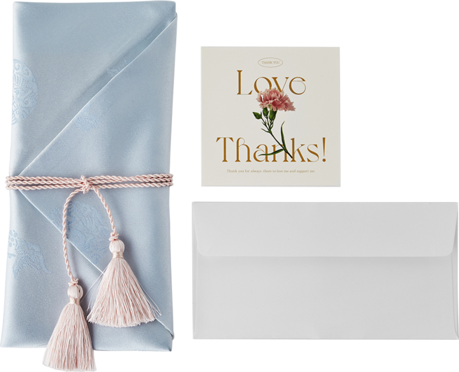 우아한 명절 용돈 봉투 예단봉투 보자기봉투, 연하늘, 1개