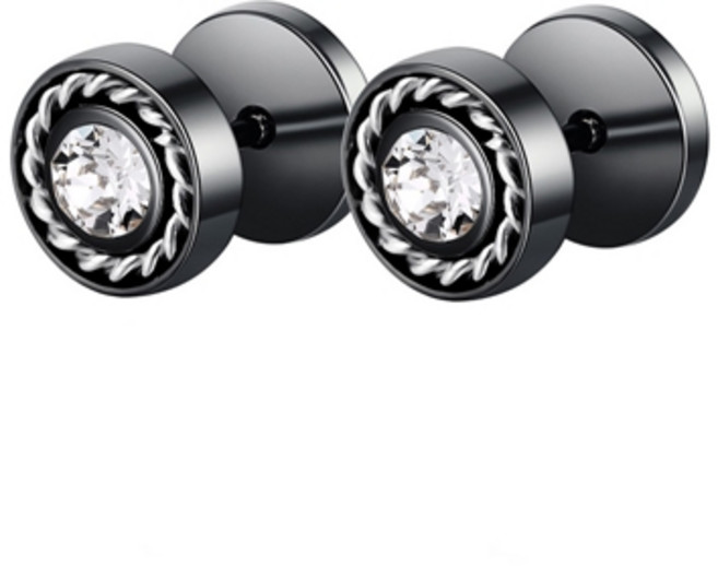 에르모사제이 맨즈 ME011 써지컬 스틸 포인트 큐빅 남자 여자 커플 피어싱 귀걸이