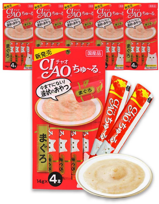 챠오츄르 고양이 짜먹는 간식, 참치, 14g, 24개