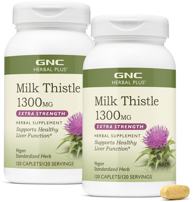 [정품 미국 직배송] GNC 밀크시슬 1300mg, 240정, 1세트
