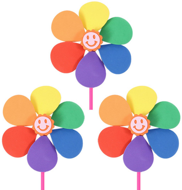 아이베이비아트 둥근꽃EVA바람개비 만들기DIY 민화샵 미술교재 아동교구, 3개