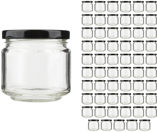 공병상회 DA젓갈200 유리병 + 러그캡/블랙, 60개, 160ml