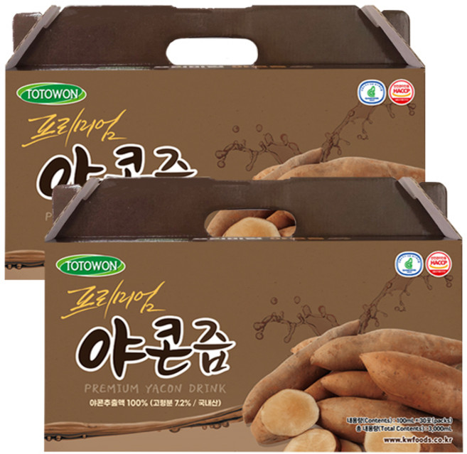 6위 - 강원식품 프리미엄 야콘즙 100mL 60포 1세트 (할인중)