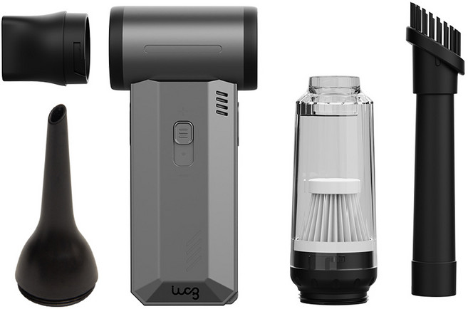 아이랩 무선 미니 에어건 청소기 컴퓨터 청소 초강력 캠핑용 캠핑 세차, 다크그레이