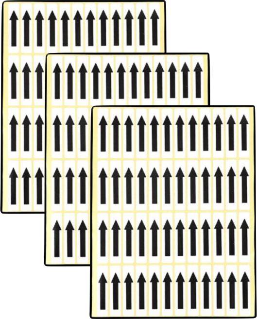 이음모음 미니 화살표 스티커, 흰색바탕, 3장, 검정