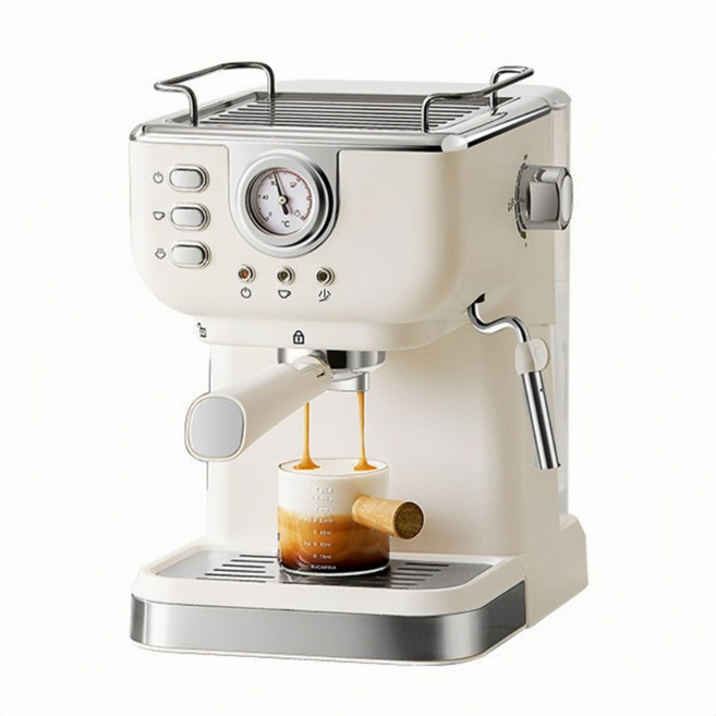 意式咖啡機家用Espresso Machine小型半自動20Bar咖啡機奶泡外貿, 1個, 3120:國內可用110V