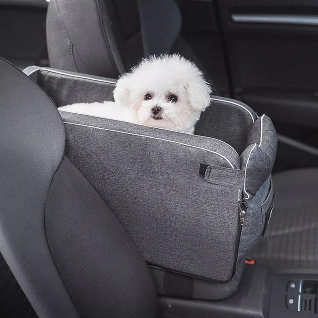 Tinduo 외출 차량용 보금자리 고양이 강아지 카시트 외출 가방 애견집, 1개, 그레이