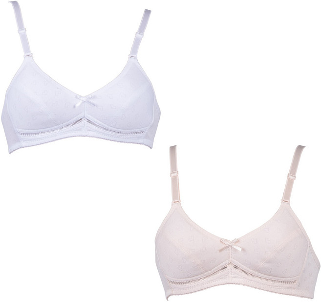 필굿웨어 여아용 하트패턴 2단계 브라 CBR2S656 2종 세트