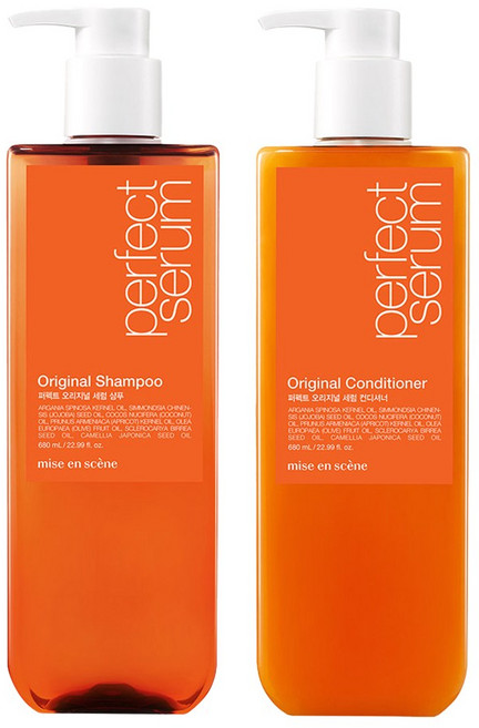미쟝센 퍼펙트 오리지널 세럼 샴푸680ml 1개+컨디셔너680ml1개, 1세트