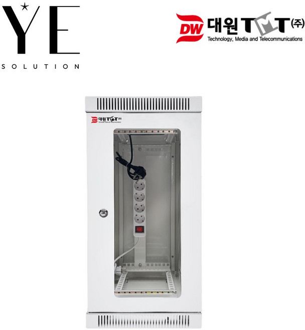 영은솔루션 4U 허브랙 세로형 벽부 H600 D450 PC보관함 화이트, 1개, 세로4U화이트(선불)