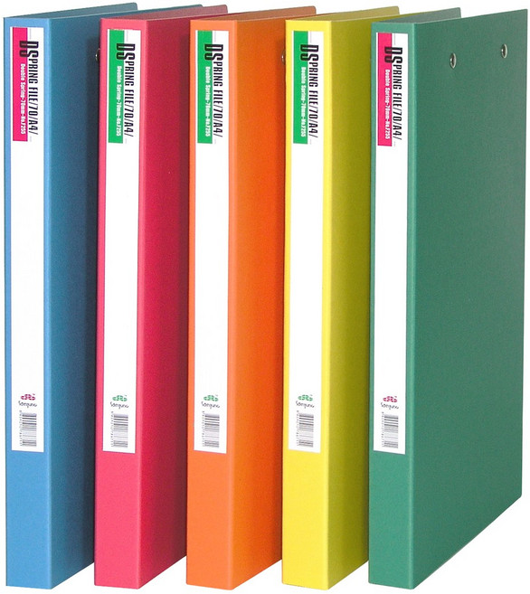 삼정 칼라 더블스프링화일 파일철 서류철 양쪽스프링 칼라 하드보드 파일 문서철 A4, 노랑