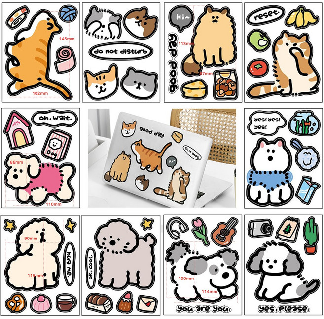 노트북 핸드폰 꾸미기스티커 여행용 캐리어 스티커 빅사이즈 5종 10매