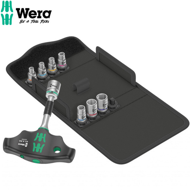 베라 WERA T핸들 라쳇 소켓 세트 KK400RA SET2 9PCS 023470 T렌치 복스알, 1개