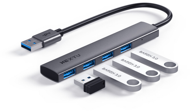 USB3.0 4포트 무전원 멀티 허브 5Gbps 노트북 PC USB확장 분배 메모리 키보드 마우스