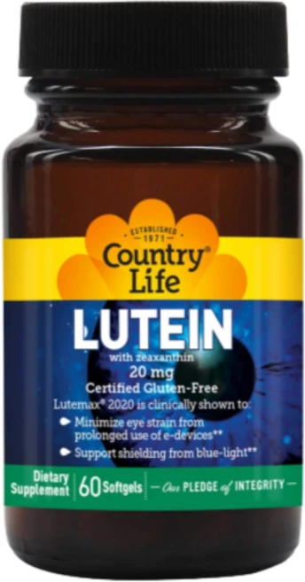 Country Life 루테인 위드 지아잔틴 20 mg 60 소프트젤, 60정, 1개 - 쿠팡