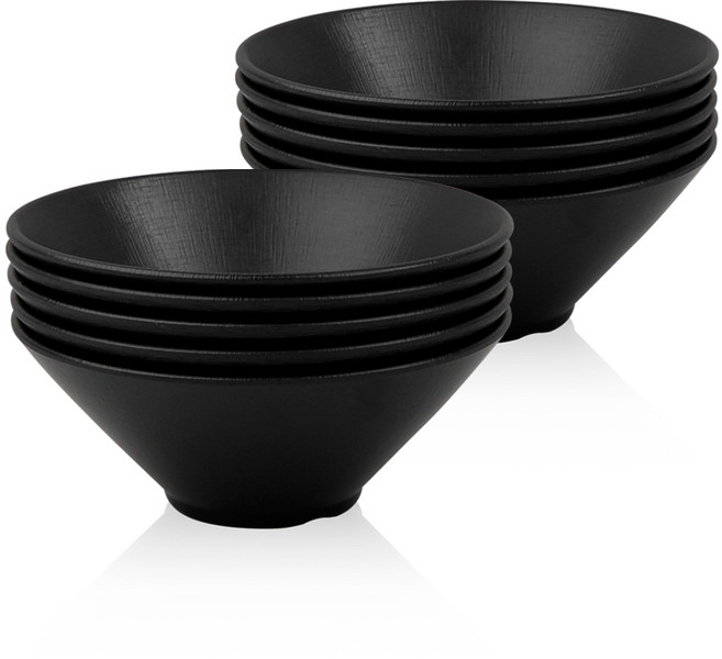 키친왕 업소용 멜라민 브이면기, 중(7781), 10개, 블랙