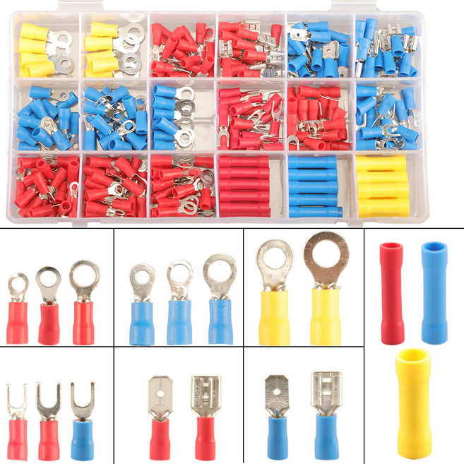 Bridge 300PCS 절연 압착 단자 커넥터 박스 세트 SV YO 환형 U형 와이어, 1세트