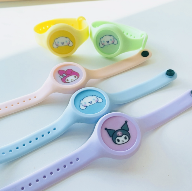 산리오모기팔찌 LED 시나모롤 모기 팔찌 패치, 폼폼푸린 모기팔찌, 1개