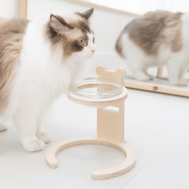캣돌 강아지 고양이 높이조절 식탁 1구 2구 (식기포함), 1구(식기포함), 1개