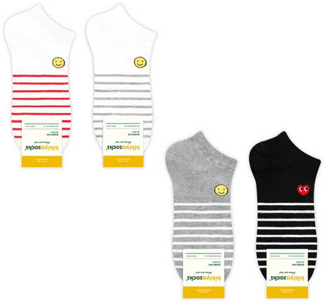 키키야 여성 발목양말 심플 링글 캐릭터스니커즈