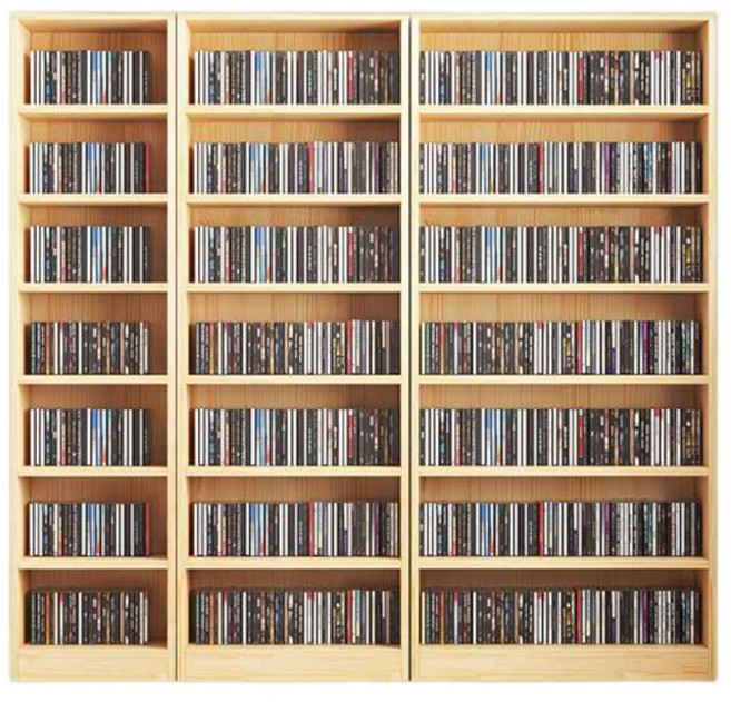 만화책 책장 DVD 책꽂이 수납 서재 선반 진열장, 60x20x180cm 소나무 8단