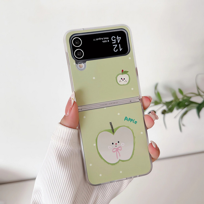 휴대폰케이스 갤럭시 z플립3 z플립4 z플립5 z플립6 핸드폰 친환경 사과