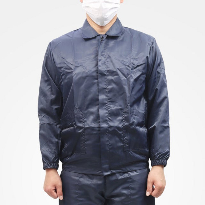 MK 제전방진복 네이비(남색) Y카라 상의 하의(주머니3개) 정전기방지 작업복, 상의_Y카라, L(95), 1개