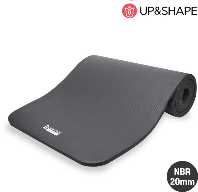 업앤쉐이프 [액소킷] NBR 요가매트 20mm 다크그레이/초중급자용/쿠션감이 뛰어남, 다크그레이