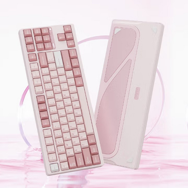 [스마트박스]TickType EVO80 기계식 키보드 3모드 2.4G 블루투스 HiFi 완제품 사무용 게임용 키보드, 제조사축, 블루축, 스프레이 핑크