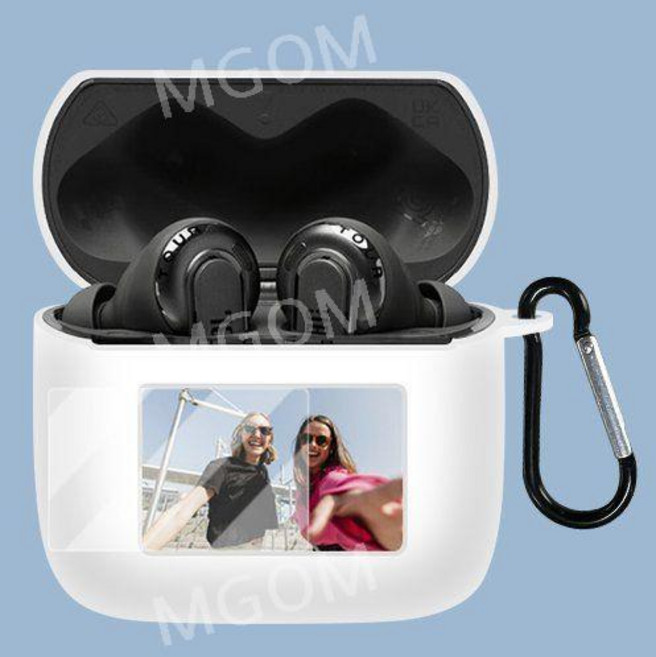 JBL TOUR PRO3 케이스 보호 커버 실리콘 액정보호 필름 무선 이어폰 호환 이어버드, 투어 프로 3, 화이트+고리+액정필름, 1개