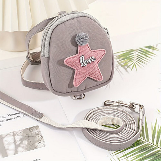 유래미 반려동물 하네스 리드줄, 그레이