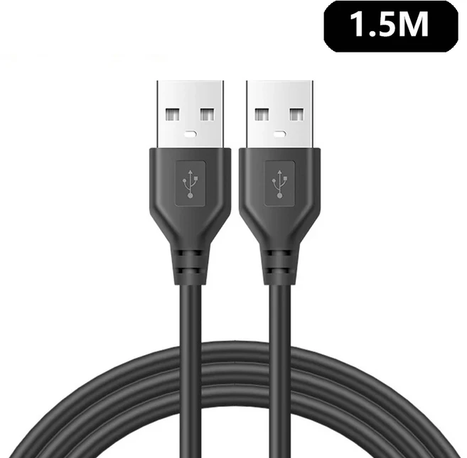 PC 노트북 키보드용 USB 디지털 케이블 USB 2.0 A 수-A 수 데이터 동기화 블랙 충전 익스텐션 케이블 코드, 01 Male to Male -1.5m