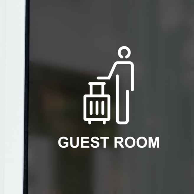 웰던 방문 문패 인테리어 스티커 픽토그램 공간구분 시트지, 손님방, 흰색, 2개