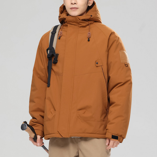 NEW 업그레이드 야상 후드 바람막이 자켓 패딩 남녀 공용 솔리드 캐주얼 솜저고리 방풍 방수 보온 항풍 바람막이 코트 보온과 패션을 겸비