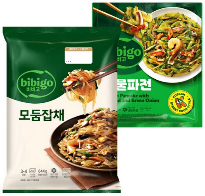 CJ 명절음식 안주 2종 (비비고 모둠잡채 644G + 비비고 해물파전 260G), 1세트, 260g