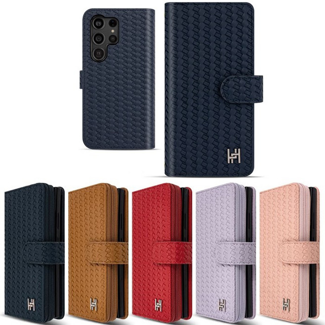 갤럭시 A24 케이스 SM-A245 라피메쉬 패턴가죽 지퍼수납 장지갑 수납형(월렛) 스트랩 다이어리