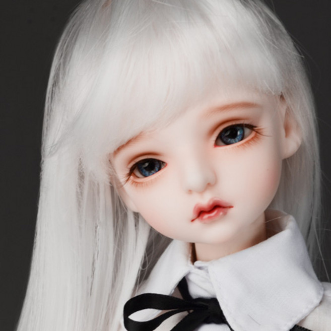 돌모아 구체관절인형 가발 MSD 42cm 염색가능 슈퍼론헤어 뱅 스트레이트 화이트 백발 (7-8) Again Free Will Wig (White), 1개