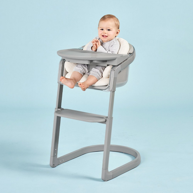 에시앙 슈니 하이체어 유아식탁의자 아기의자 이유식의자, 포그 그레이, 선택안함
